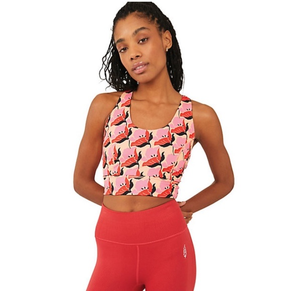 FP Movement by Free People Ashford Printed Synergy Top in Clementine Combo - Picture 1 of 3